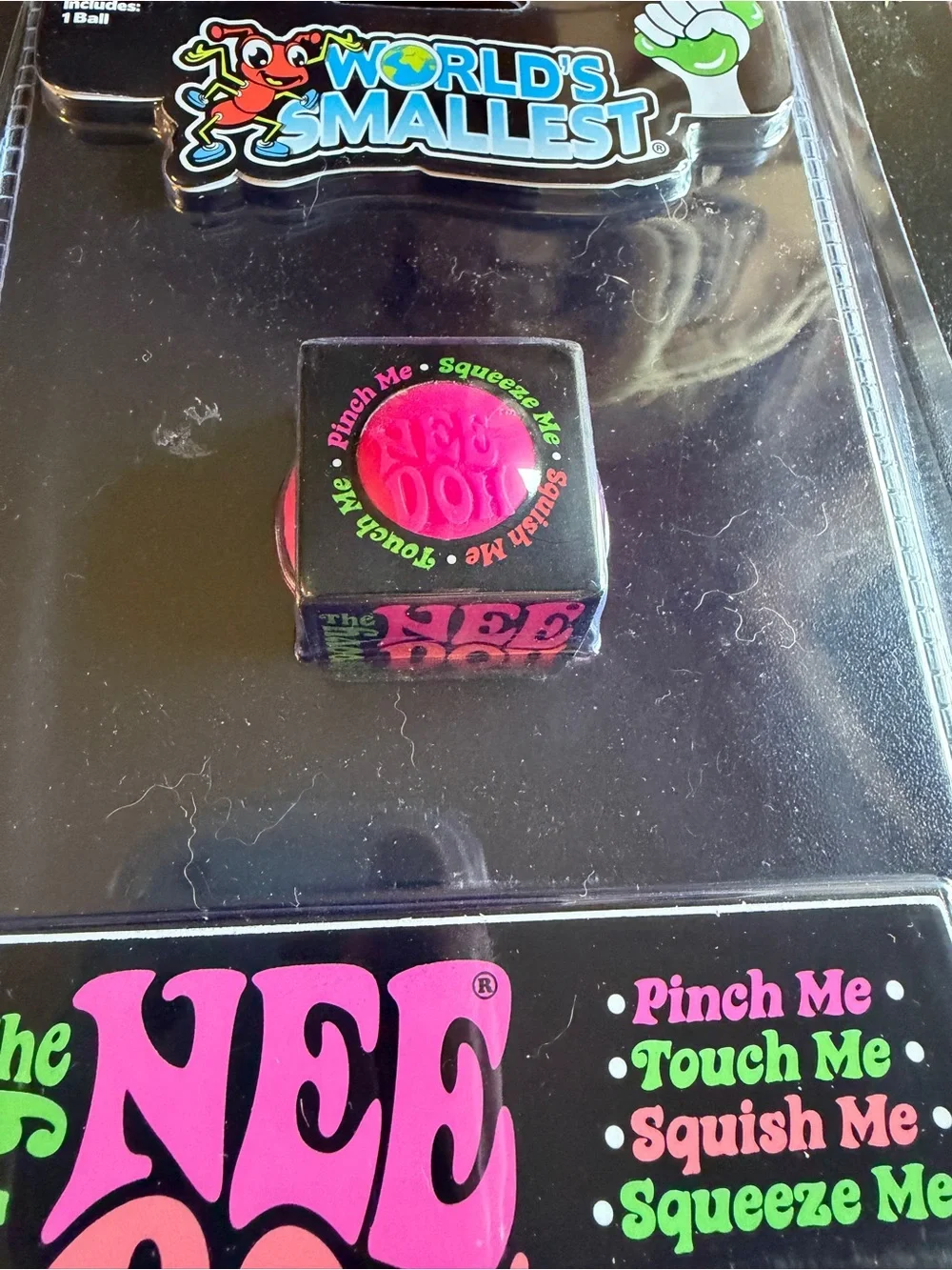 New Nee Doh Schylling World's Smallest Groovy Glob PINK RARE Needoh Tiny Ball